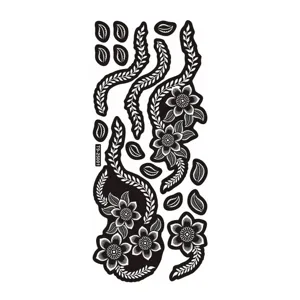 Henna tatuaje plantilla pegatina flores negras vid arte corporal modelo DIY pro