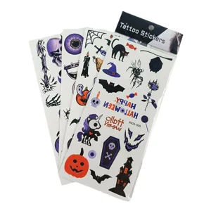 Halloween temporary tattoo stickers set for kids party waterproof body art decoration packs