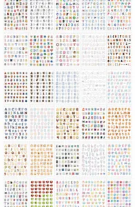Bunte PET Buchstaben Aufkleber Bogen Set für Tagebuch und DIY dekorative Schreibwaren.