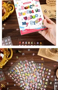 Süßes PET Alphabet Sticker Buch und Buchstaben Aufkleber für DIY Tagebuch Journal Dekoration.