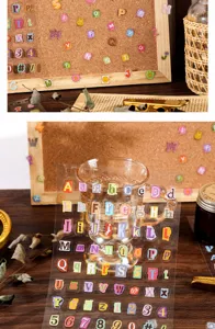 Niedliche PET-Buchstaben-Aufkleber im Pixel-Stil für DIY-Tagebücher, Scrapbooking und Basteln.