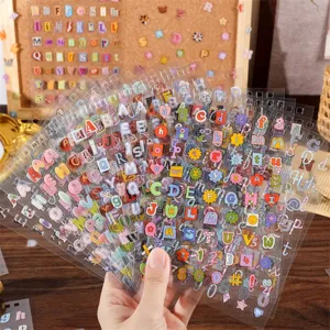 Transparente PET Buchstabensticker, süße DIY Tagebuch Deko Sticker für Scrapbooking.