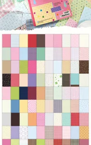 A4 ästhetisches Scrapbook Papier Set, 100 Blatt wiederholungsfreie Collage Bastelpapier.