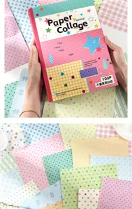 A4 DIY dekoratives Collage-Papierblock mit 100 nicht-repetitiven Mustern für Bastelarbeiten.