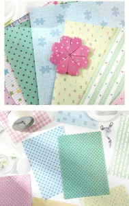 Koreanisches A4 Dekorpapier für DIY Tagebuch, Scrapbooking mit bunten Mustern.