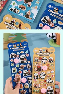 Süße Riesenpanda und kleiner Panda Schaumstoffaufkleber Set für Kinder Tagebuch Basteln