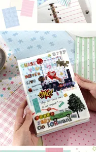 Koreanischer Stil DIY Tagebuch Material Papier Raster Pünktchen dekoratives Papier Planung