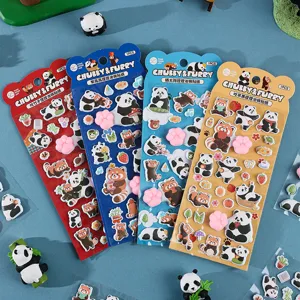 Cartoon Großer Panda Und Roter Panda Schaumstoffsticker Süße Kinder Handkonto DIY Dekorative Aufkleber Set
