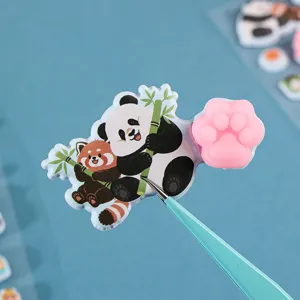 niedlicher groesser panda und roter panda schaumstoff aufkleber diy fuer kinder.