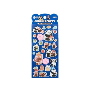 Niedliche Panda und kleiner Panda Plüschaufkleber Set für Kinder DIY Handbuch Deko