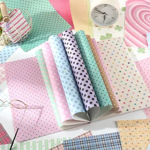 A4 Scrapbook Papier Set ästhetisch Tagebuch Deko süße Pünktchen Karomuster Bastelpapier
