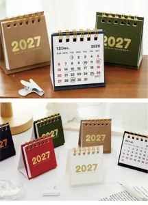 Mini Tischkalender 2027 kleiner Retro Tagesplaner Notizblock Schreibtisch Dekoration