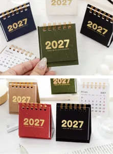 2027 Mini Tischkalender Details, retro minimalistischer Tagesplaner, kleiner Desktop Notizblock.