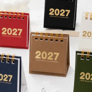 2027 Mini Tischkalender Vintage Retro Kleiner Desktop Kalender Tägliche Planer Zeitplan Organizer Büro Schulbedarf
