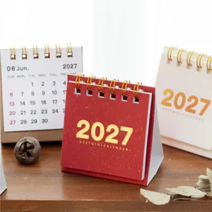 2027 Mini Tischkalender vintage minimalistischer kleiner Tagesplaner Büro Dekoration