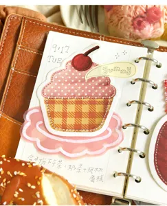 Süßer Stoff Patchwork Cupcake Haftnotiz Zettel Notizblock für Planer Schreibwaren.