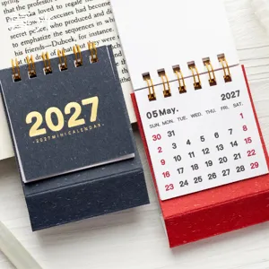 Mini Tischkalender 2027 Retro Stil Desktop Tagesplaner Notizblock niedliche Dekoration.