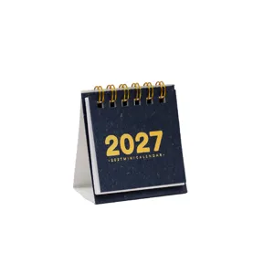 2027 Mini Tischkalender, vintage minimalistischer Tagesplaner und Notizblock für den Schreibtisch.