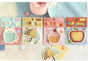 Niedliche Stoff Patch Haftnotizen kreative Notizblöcke 30 Blatt Schüler Schreibwaren Set