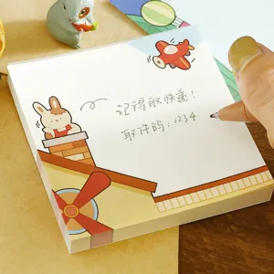Süße Cartoon Haftnotizen Notizblock kawaii Schreibwaren für tägliche Notizen 100 Blatt