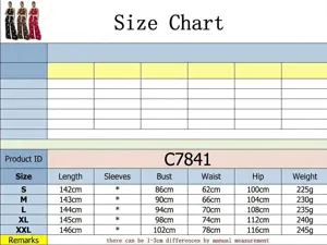 C7841 Women's Polka Dot Halter Jumpsuit Size Chart S-XXL Length Bust Waist Hip Weight Guide