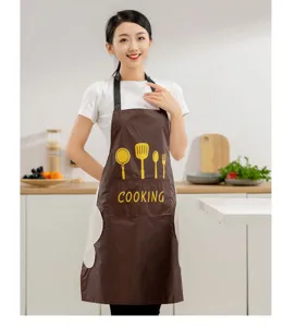 Delantal de cocina impermeable con lados limpiamanos, lindo delantal de cocina para mujeres.