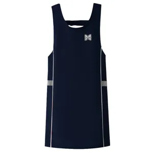 Waterproof sleeveless apron women workwear anti-fouling kitchen cooking smock blue dress