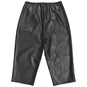 Black faux leather trousers for women, high elastic waist solid color stylish pants fashion.