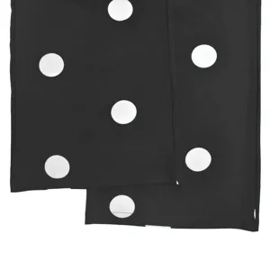Black and white polka dot sleeveless halter jumpsuit detail view, fashion daily apparel.