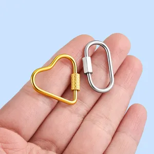 Dettagli di chiusura a vite a cuore e ovale in acciaio inossidabile per gioielli fai da te.