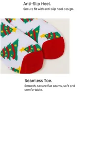 Weihnachtsbaum Baumwollsocken Detail, verstärkte Anti-Rutsch-Ferse und nahtlose Zehe.