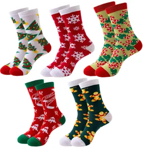 Weihnachtssocken Set für Damen Herren, festliche Winter Baumwoll Socken mit süßen Motiven.