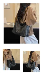 Stijlvolle geweven schoudertas voor dames casual slouchy hobo tote dagelijkse tas mode