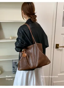 Damen große Kapazität Vintage Shopper Tasche lässig pendeln modische Schultertasche
