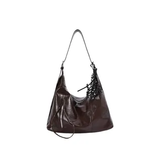 Retro braune Damentasche, weiche Leder Handtasche, große Kapazität Umhängetasche für Damen.