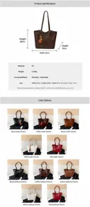 Bolso tote grande casual simple para mujer, bolso de hombro de cuero PU versátil para el trabajo diario.