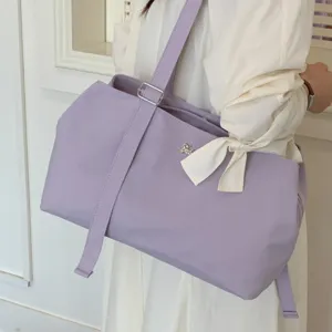 Minimalist large capacity canvas commuter tote bag for women casual shoulder bag