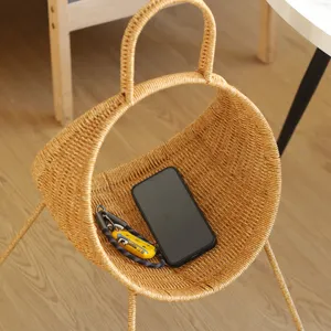 Creative imitation rattan storage basket for magazines newspapers living room desk tidy organizer