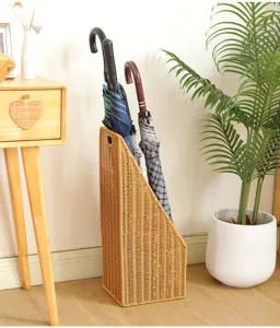 Imitation rattan umbrella stand narrow crevice storage basket for home hallway entryway tidy.