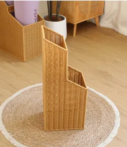 Paragüero de ratán, soporte de almacenamiento tejido para entrada pasillo decoración del hogar.