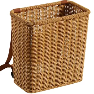 Kids Woven Rattan Backpack Cute Outdoor Picking Basket Lightweight Storage Rattan Bag