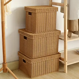 Imitation Rattan Plastic Storage Box Designed For Office And Home Organization Durable And Practical Container For Files And Documents