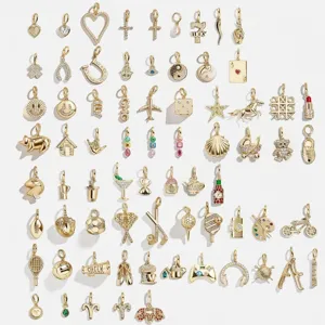 Vergoldete Edelstahl DIY Charms Anhänger Set für Armband Halskette Schmuckherstellung.