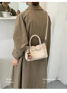 Lässige Retro-Damen-Umhängetasche, elegante Pendler-Handtasche mit Top-Griff-Design.