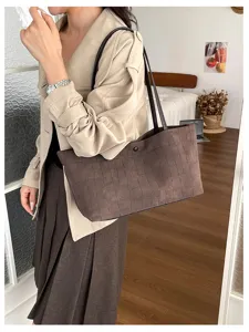 Braune Kroko-Muster Tasche für Damen, retro PU Leder Schultertasche für den Arbeitsweg.