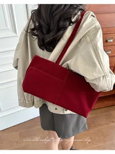 Samt Umhaengetasche Grosse Kapazitaet Vintage Damen Schultertasche Casual Handtasche