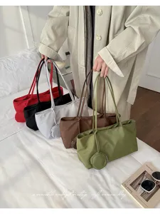 Nylon shoulder bag casual tote purse with coin pouch daily commuter minimalist handbag