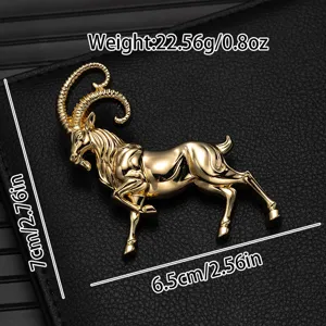 Gold mountain goat brooch pin for women men luxury suit lapel badge alloy jewelry accessory