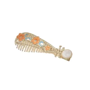 Cute enamel pipa comb hair clip for women, sweet colorful side bangs bobby pin accessory.