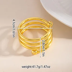 Portatovaglioli a spirale in metallo dorato con sfere, elegante accessorio tavola. 4.1cm